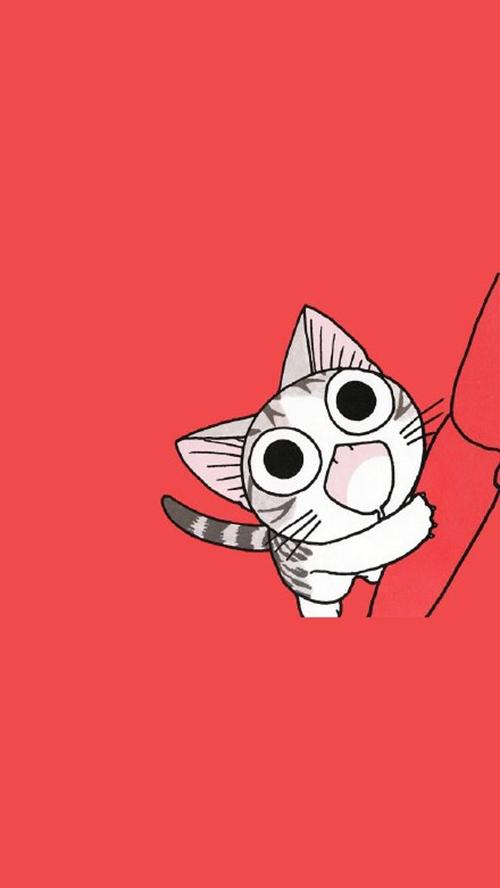 可爱猫咪卡通图片手机壁纸 第一辑